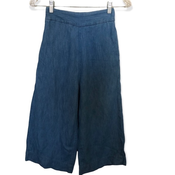 Madewell Chambray Huston Pull On crop pants - Picture 3 of 7